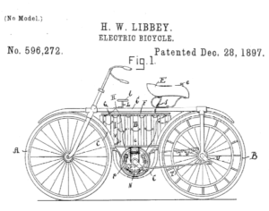 Vélo électrique conçu par Hosea W. Libbey